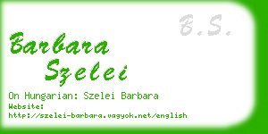 barbara szelei business card